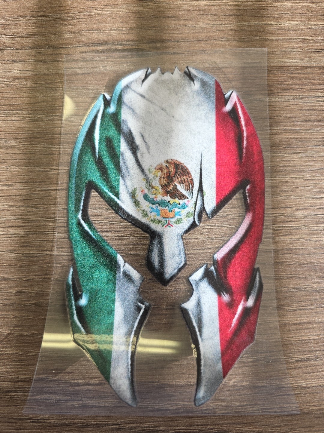 Mexico Flag Spartan Helmet Support UVDTF Decal Made In USA Waterproof