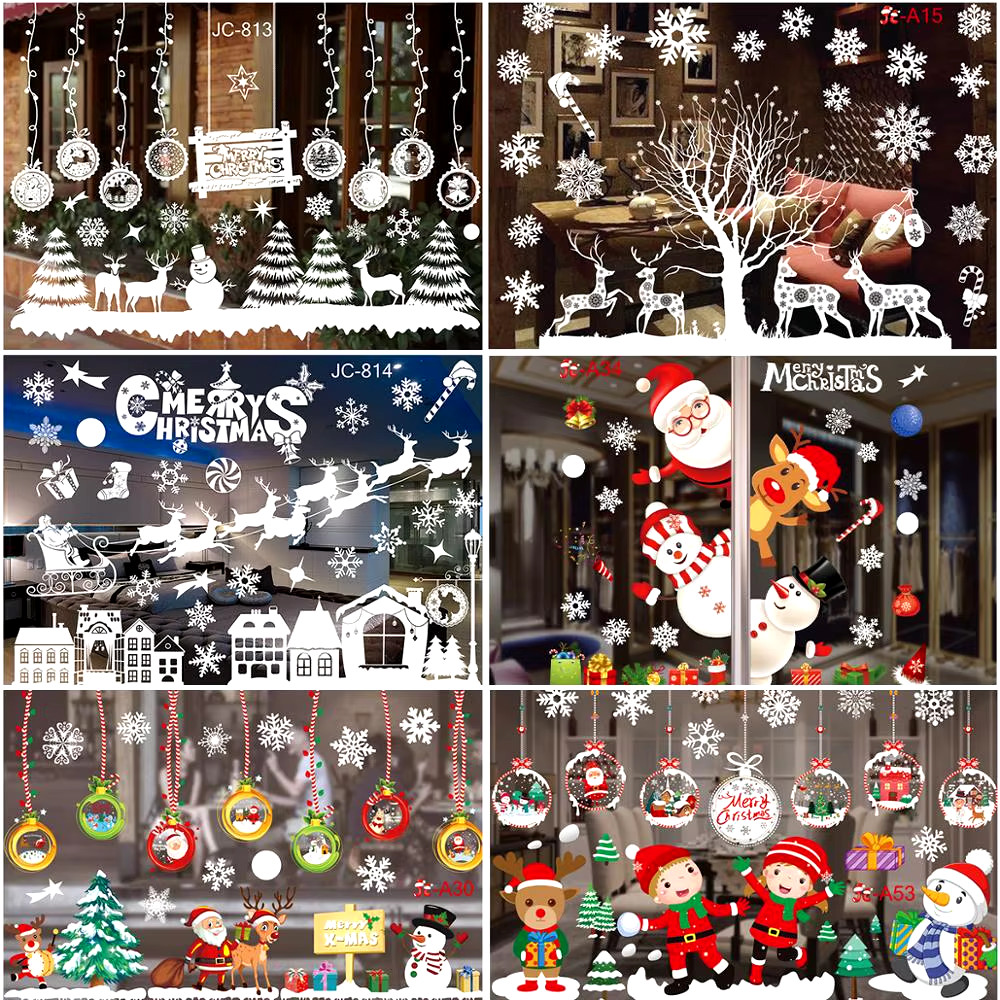 Christmas Window Stickers Christmas Wall Sticker Kids Room Wall Decals Merry Chr