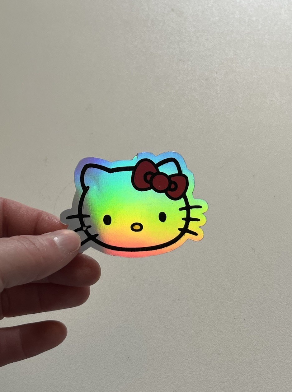 Hello Kitty 2.5 Inch Holographic Waterproof Sticker
