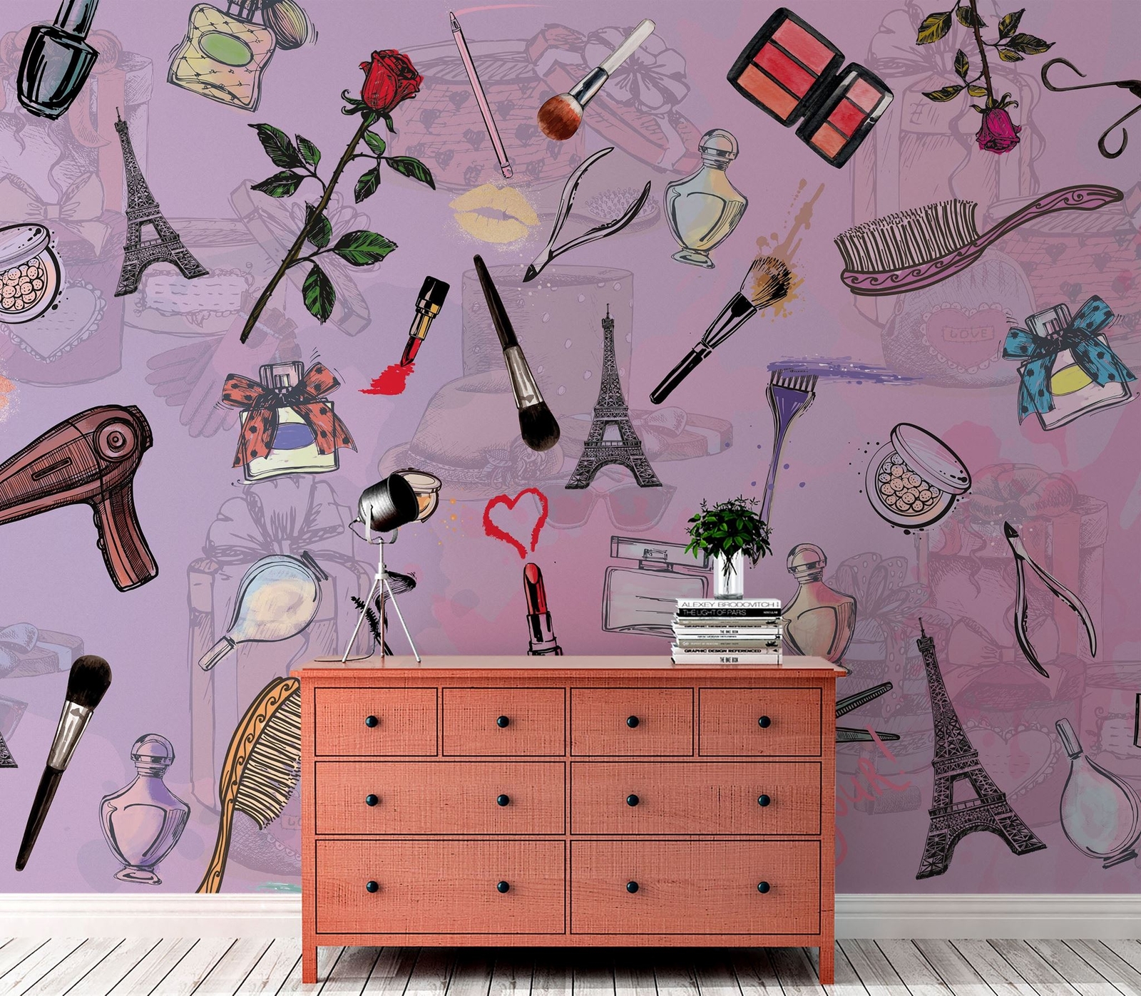 Fashionable Makeup Cosmetic Beauty Room Decor Wall Mural. #6362
