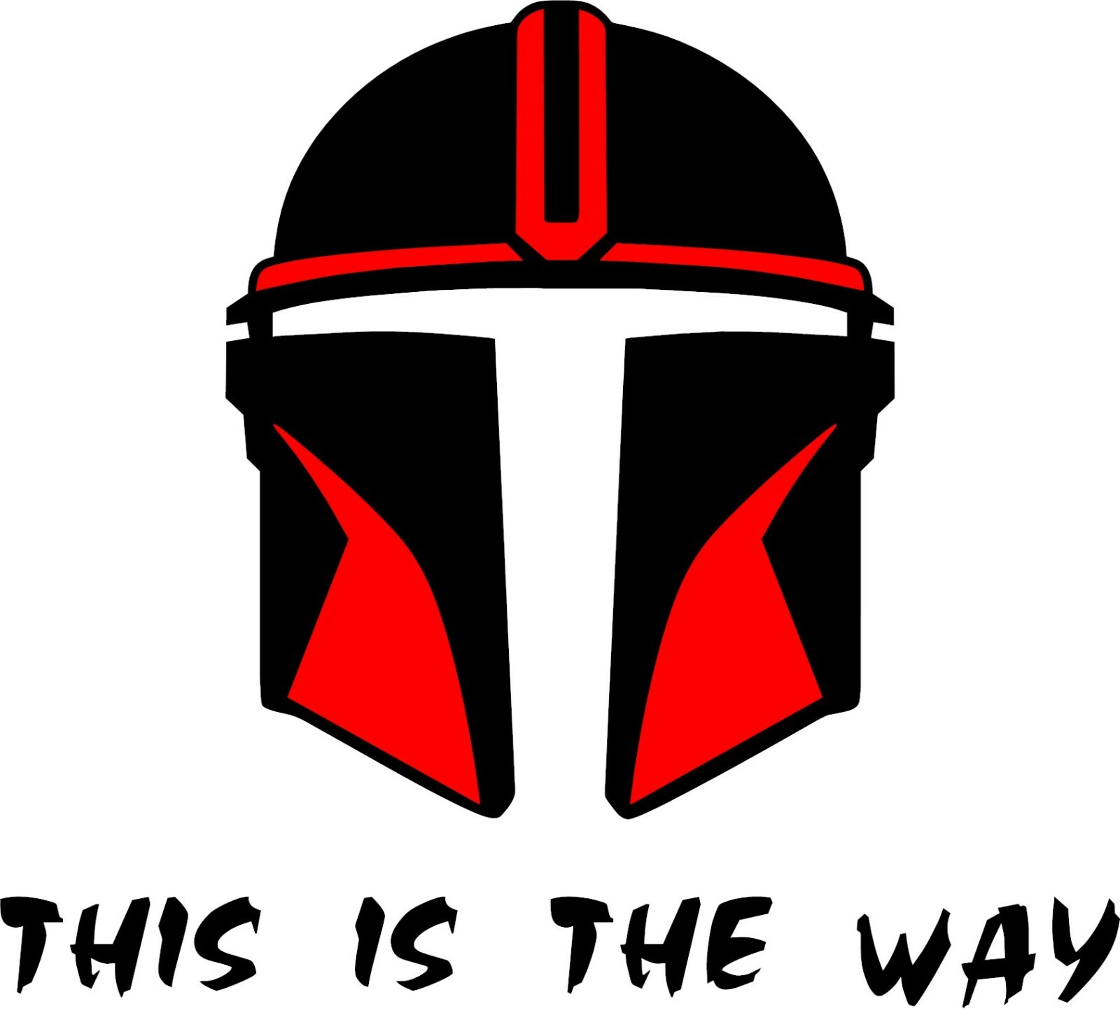 Mandalorian Helmet This is the Way 5.6"w X 5.0"H – 2 color decal