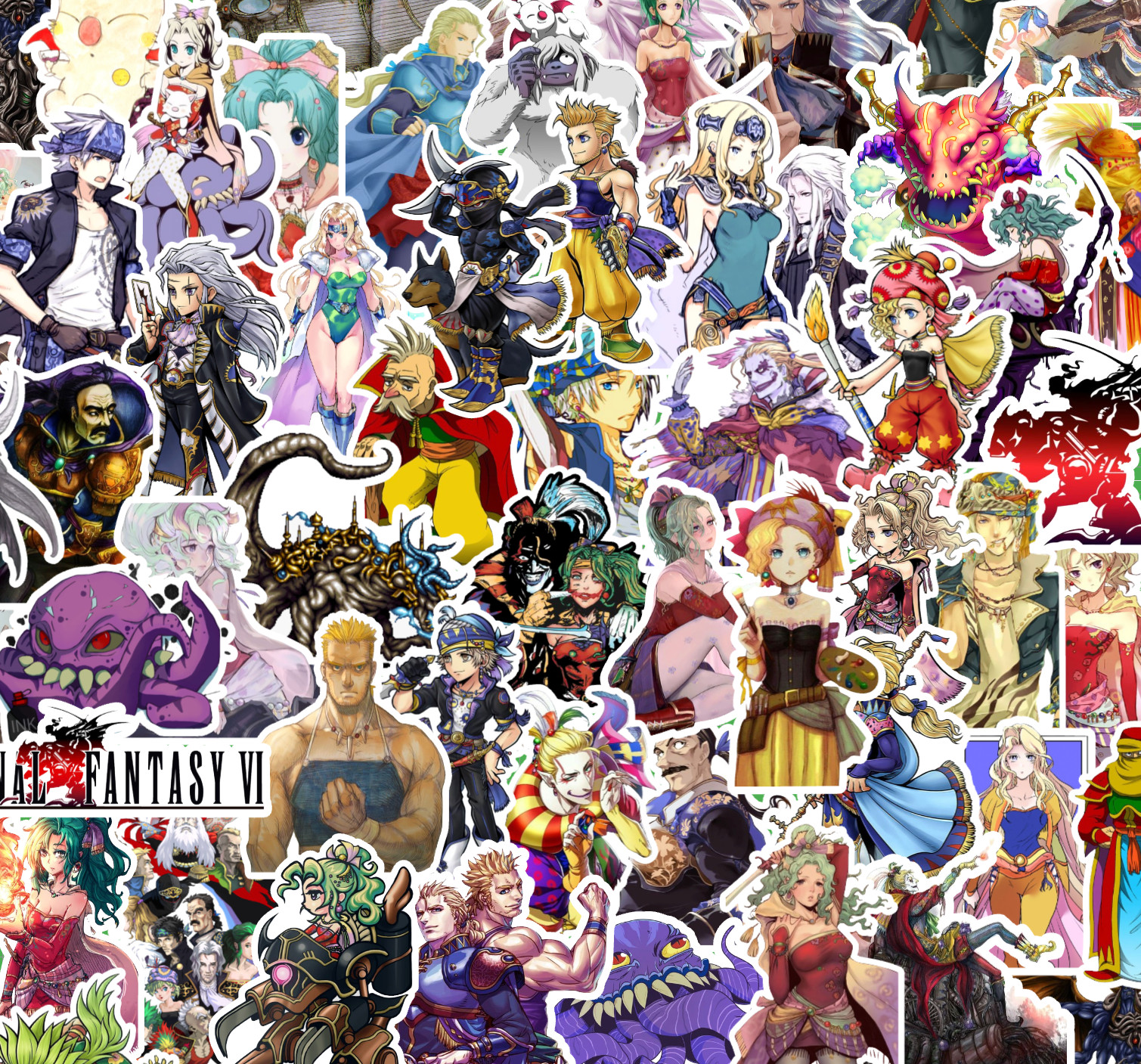 25/50 Final Fantasy VI Sticker Pack – Waterproof Vinyl – FF6 Kefka Locke