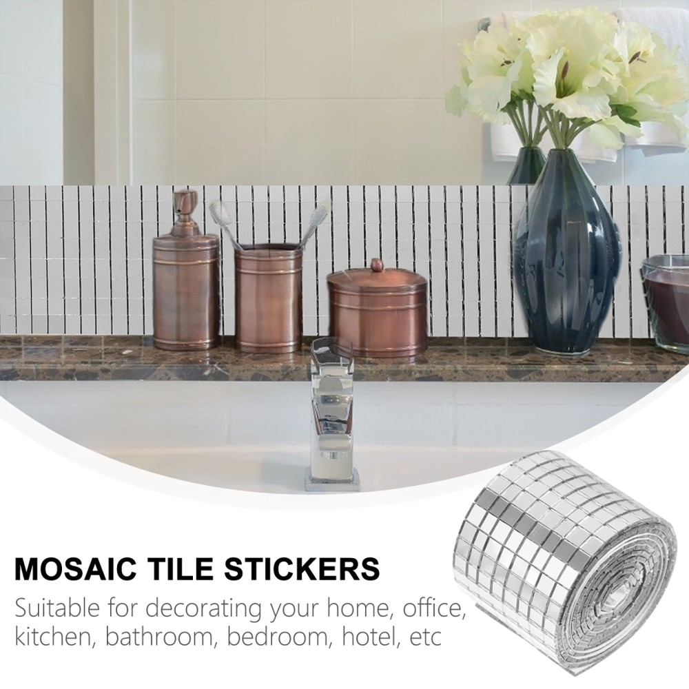 Self Adhesive Small Square Mirror Crafts Glass Mosaic Wall Decal