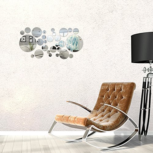 32 Pcs Circle Mirror Wall Decor Stickers DIY Removable Acrylic Mirror Decals