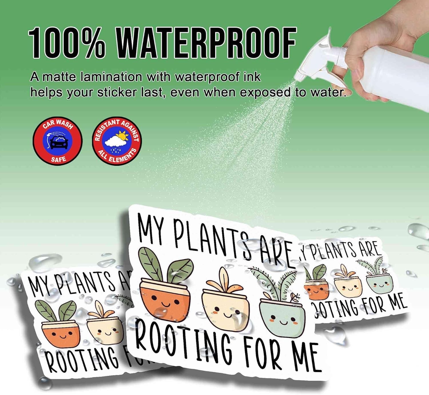 Plant Sticker My Plants Are Rooting For Me Botanical Plant Pot Gardener Lover 5"