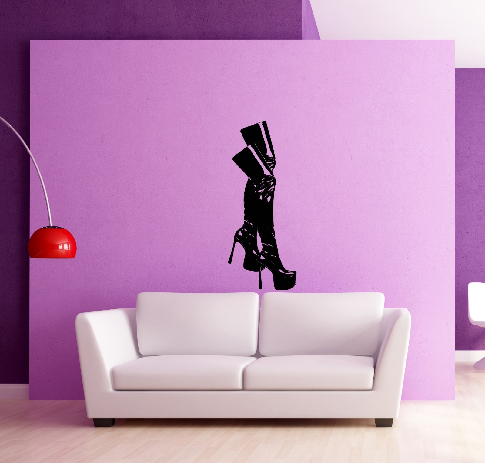 Wall Vinyl Decal Sticker Shoes Fashion High Heel for Living room (z1266)