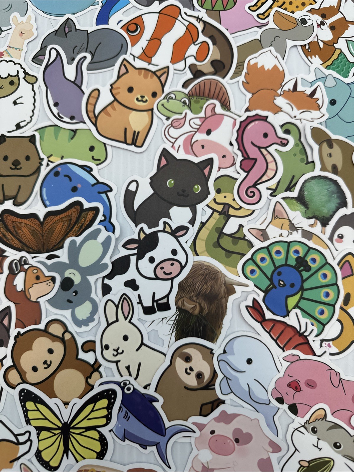 Lot Of 163 Random Small Animal Stickers Decals {HH}