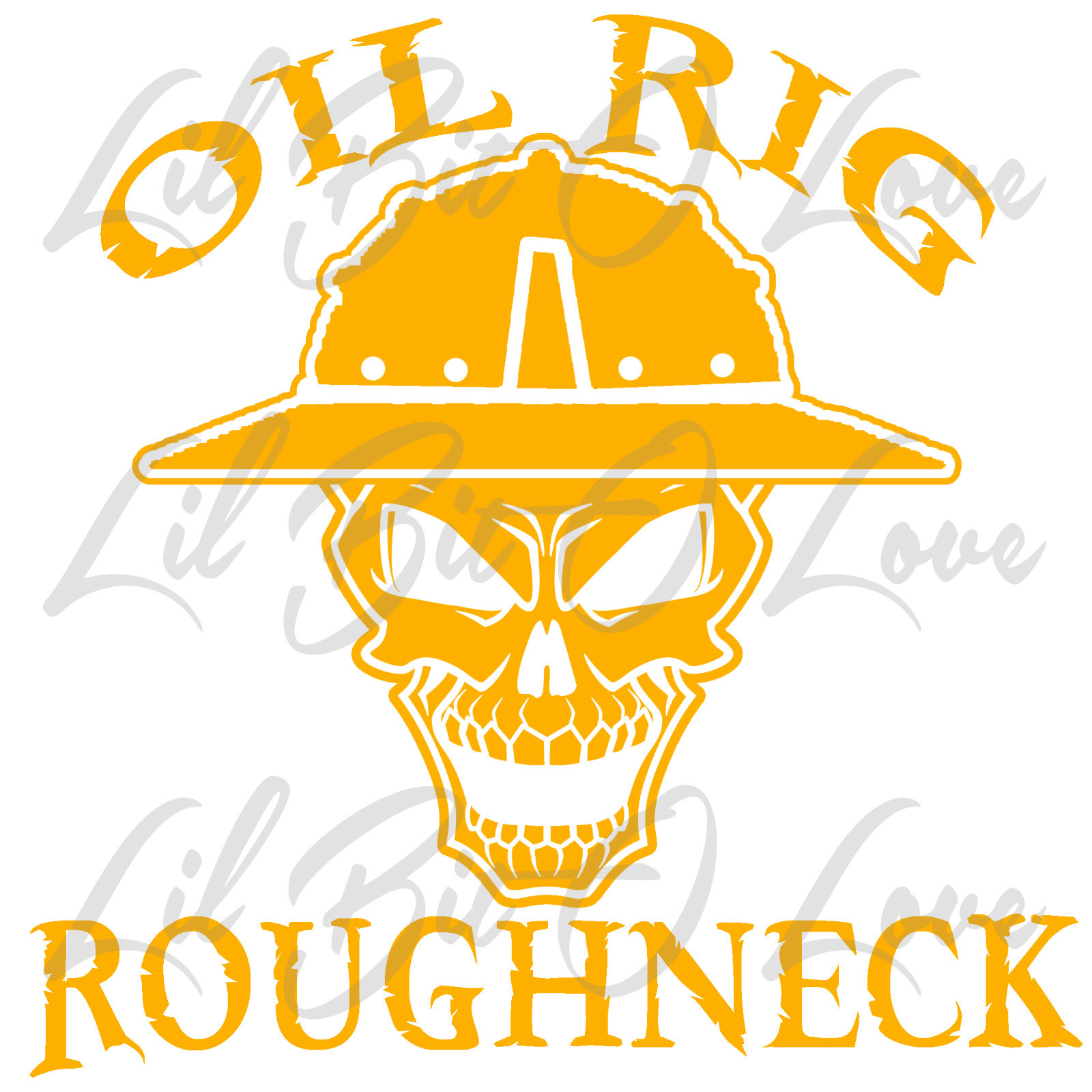 Oil Rig Roughneck Skull Vinyl Decal with Hard Hat Oil Platform Rig Oil Industry