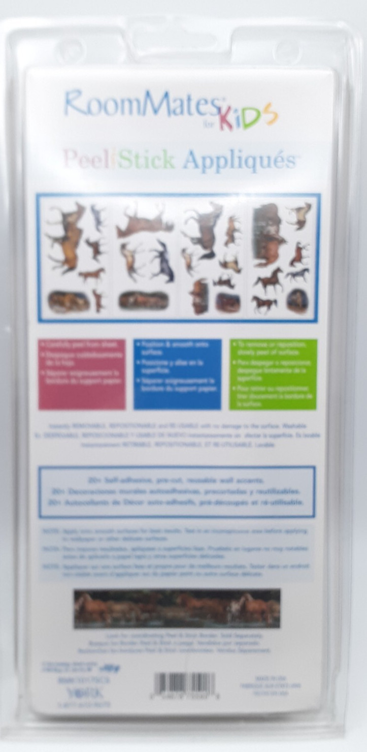 Roommates For Kids peel & stick 24 removable decals / appliques Wild Horses NIP