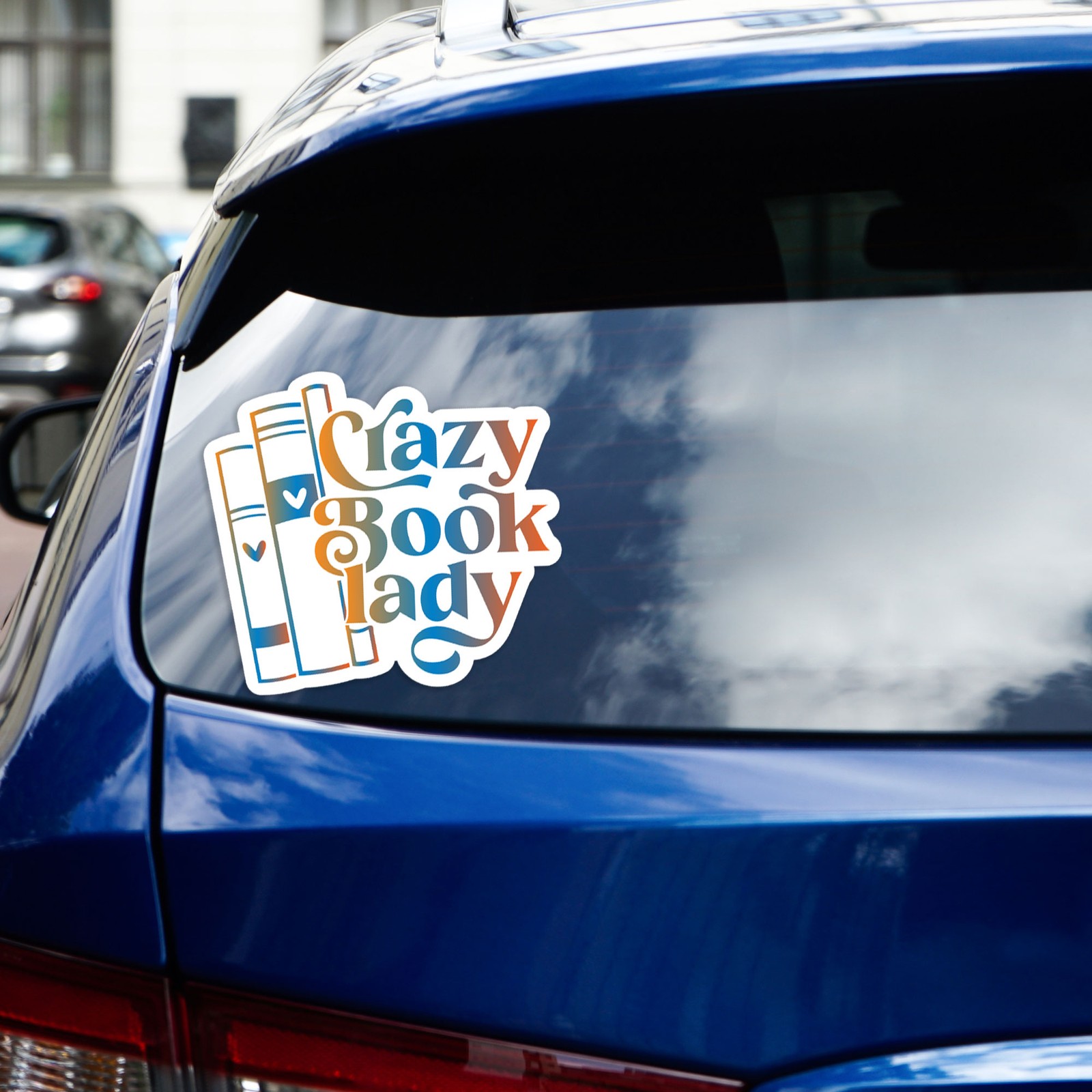 Crazy Book Lady – Vinyl Decal Sticker – Car Window Laptop – #1336