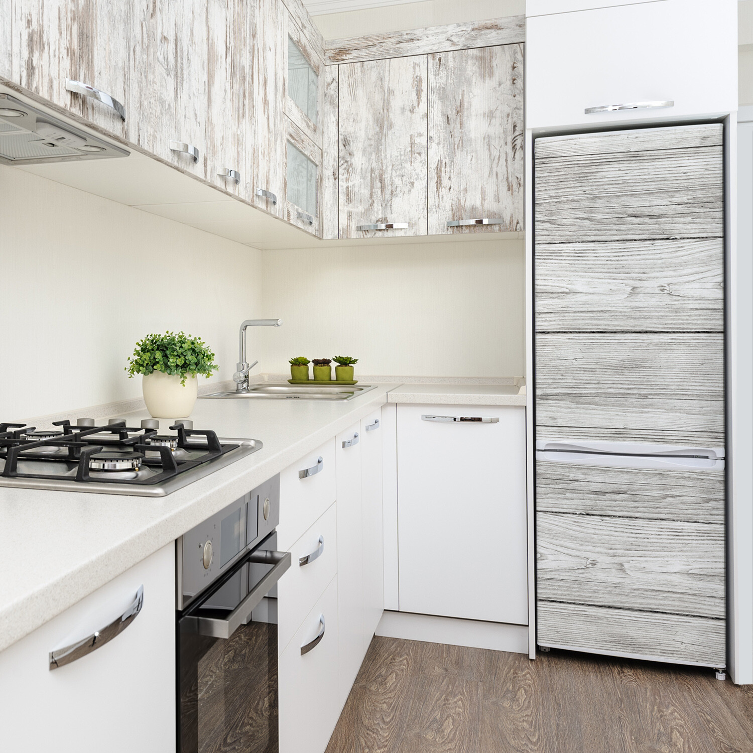 Magnet Sticker Refrigerator removable Peel & Stick Decal Wooden background