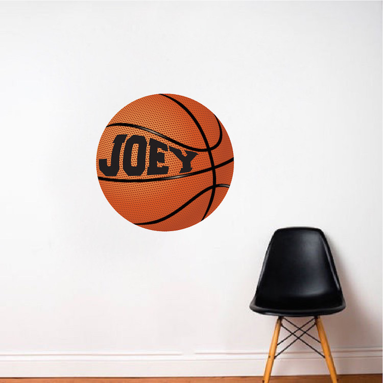 Custom Basketball Name Wall Decal Kid's Room Sports Decal Basketball Art, e43
