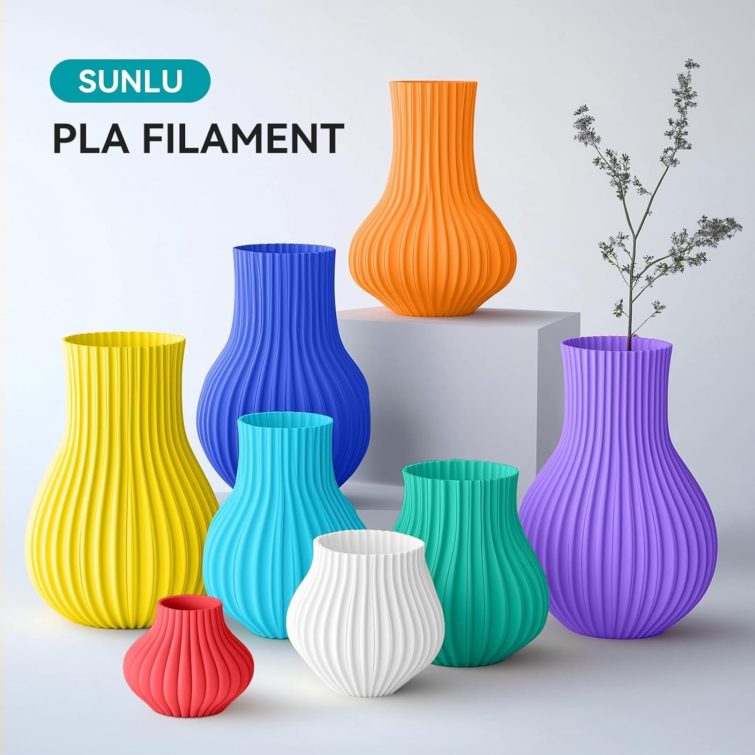 3D Printer Filament Bundle PLA 250g Spool Multicolor Tangle-Free Easy Use