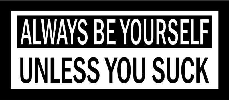 ALWAYS BE YOURSELF UNLESS YOU SUCK Vinyl Decal 8" x 3"