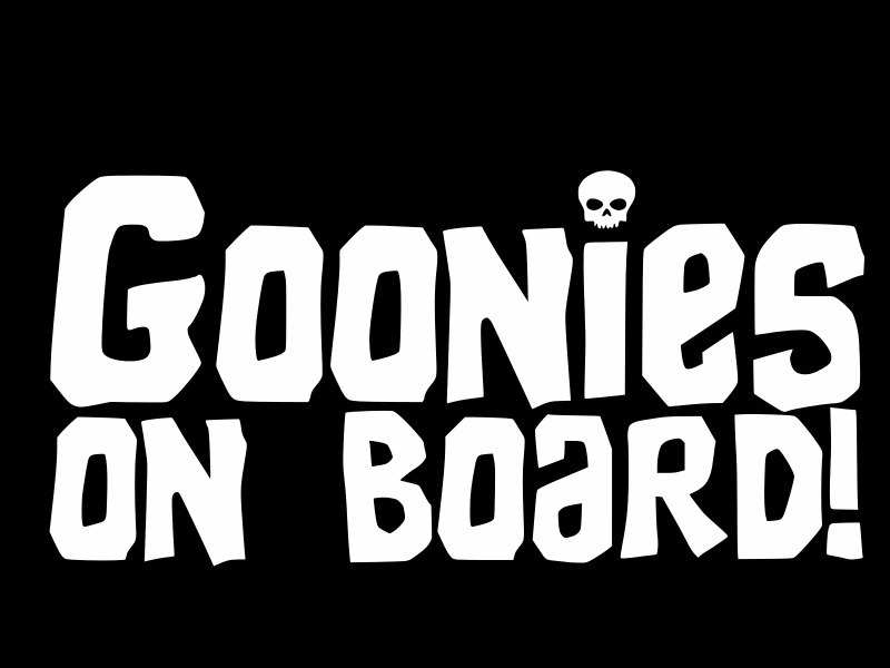 GOONIES ON BOARD 80s Vinyl Decal Car Wall Window Sticker CHOOSE SIZE COLOR