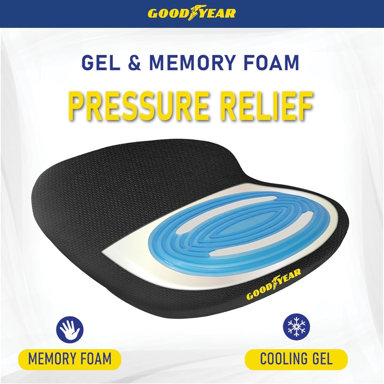 Memory Foam Car Seat Cushion – Gel Seat Cushions for Office Chairs, Tailbone