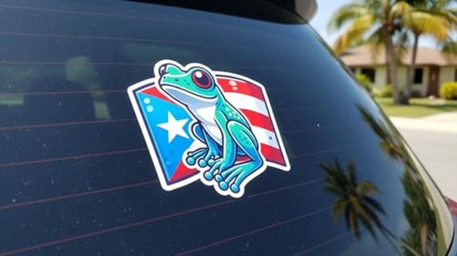 Puerto Rico Coqui Frog Vinyl Sticker Decal – 4 Inches – Waterproof & Durable – 1