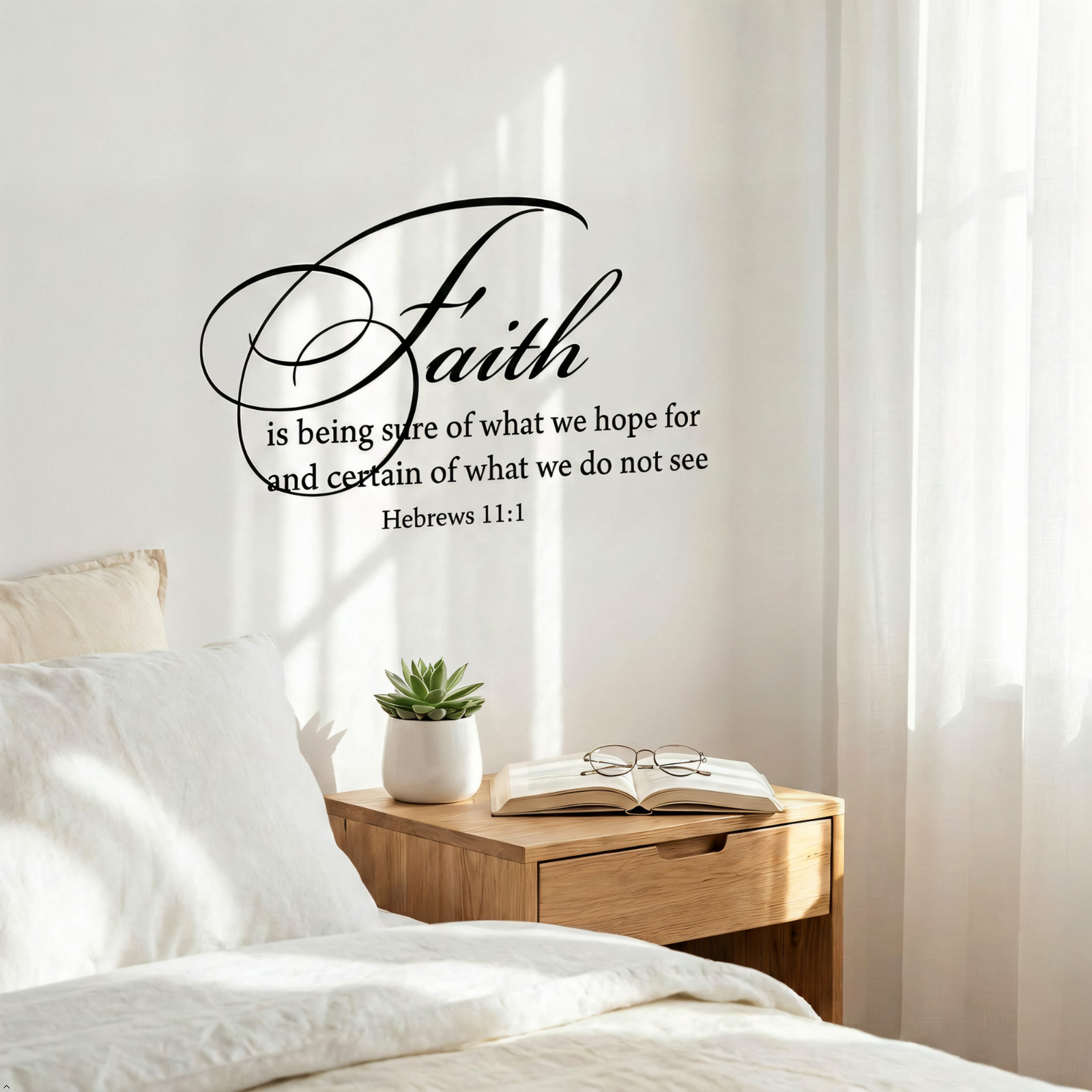 Hebrews 11:1 Faith Wall Decal Inspirational Bible Verse Vinyl Sticker for Home