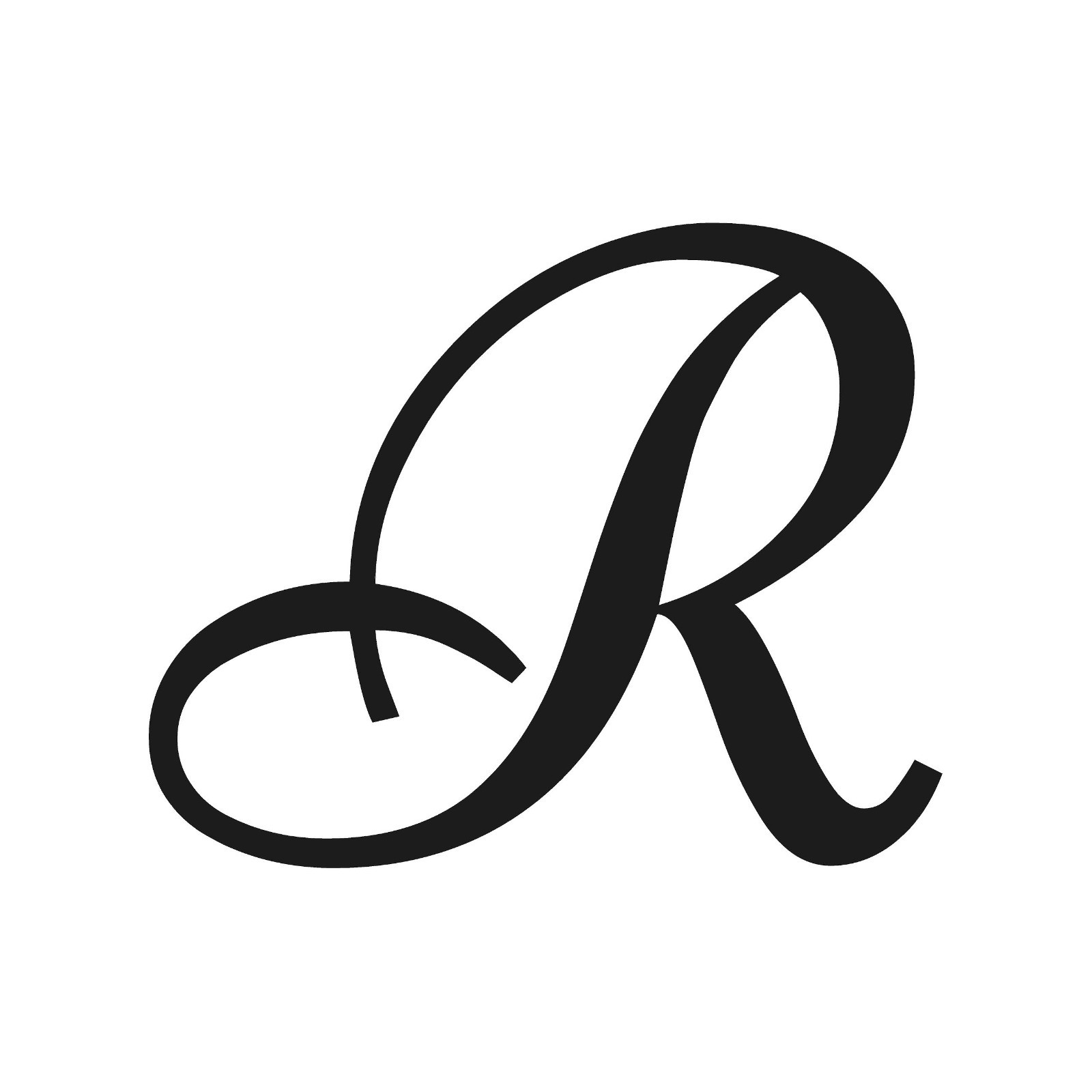 Script Letter R Initial Font Vinyl Sticker Decal Monogram Elegant