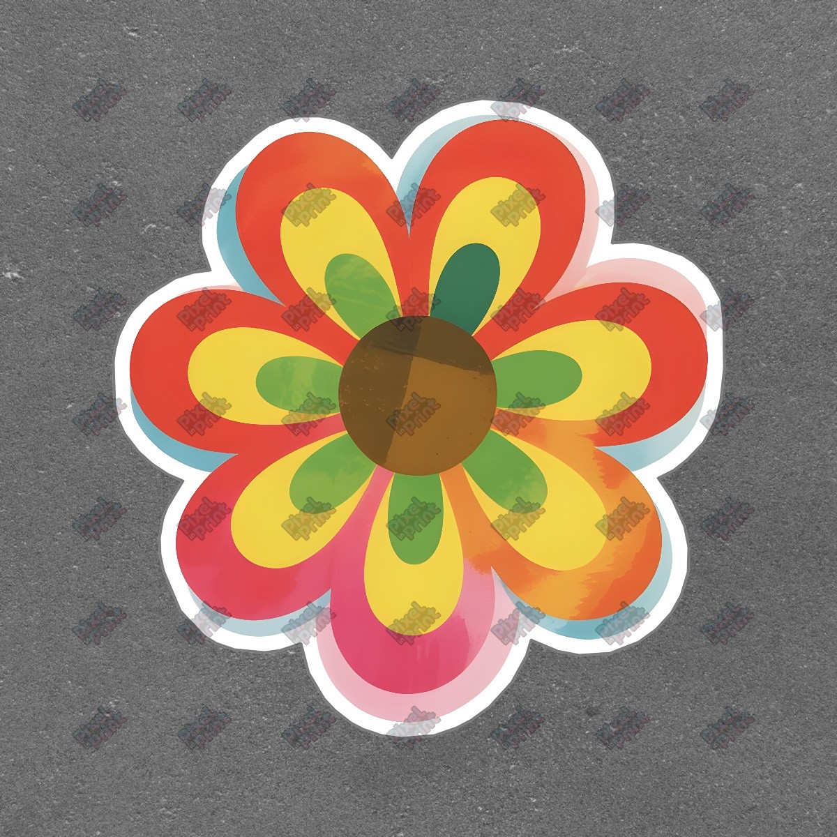 Retro Flower Power Wall Art Sign Vibrant 1960s 1970s Psychedelic #8573