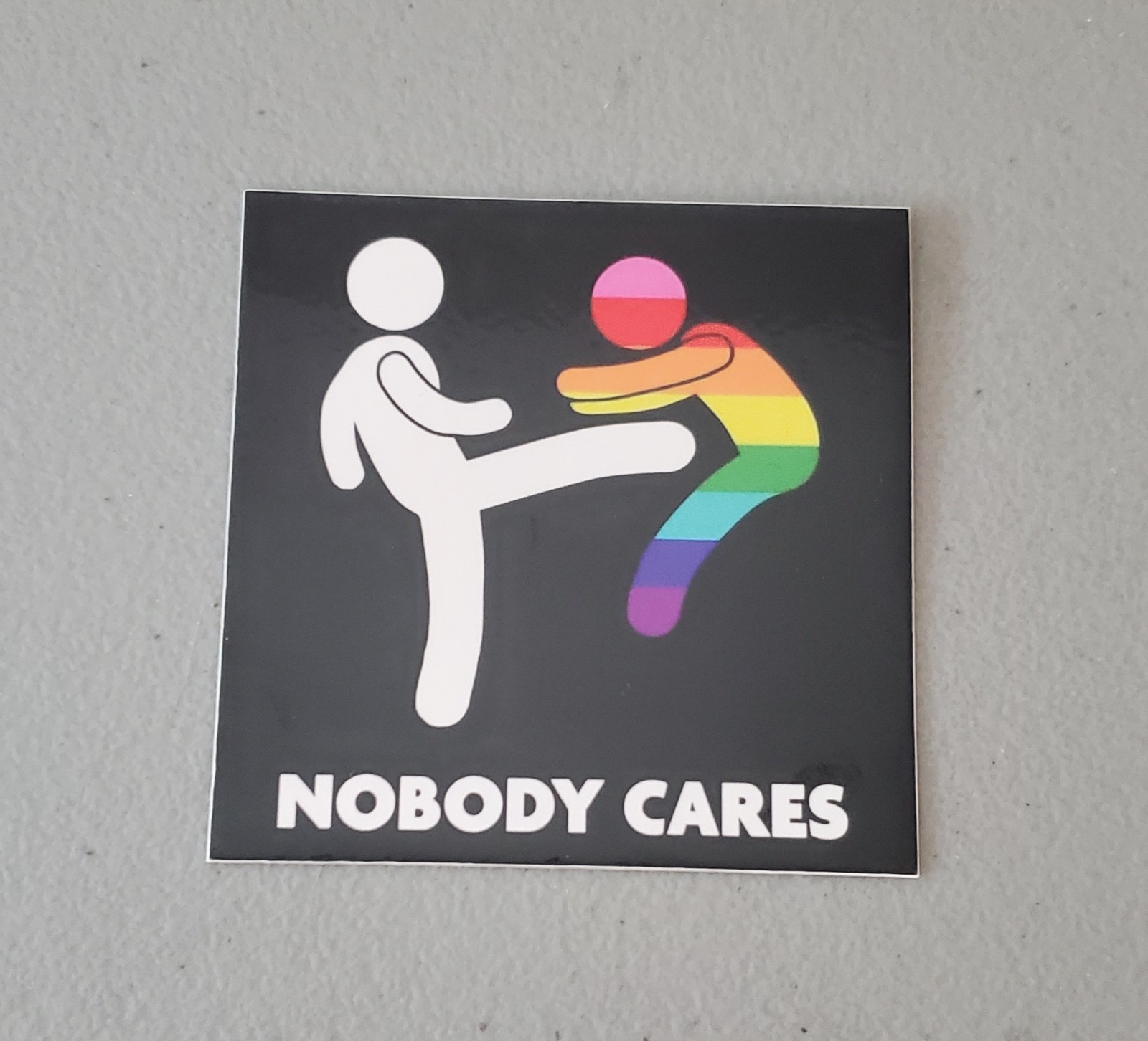 Nobody Cares Rainbow 🌈 Sticker Stick Figure Stickers