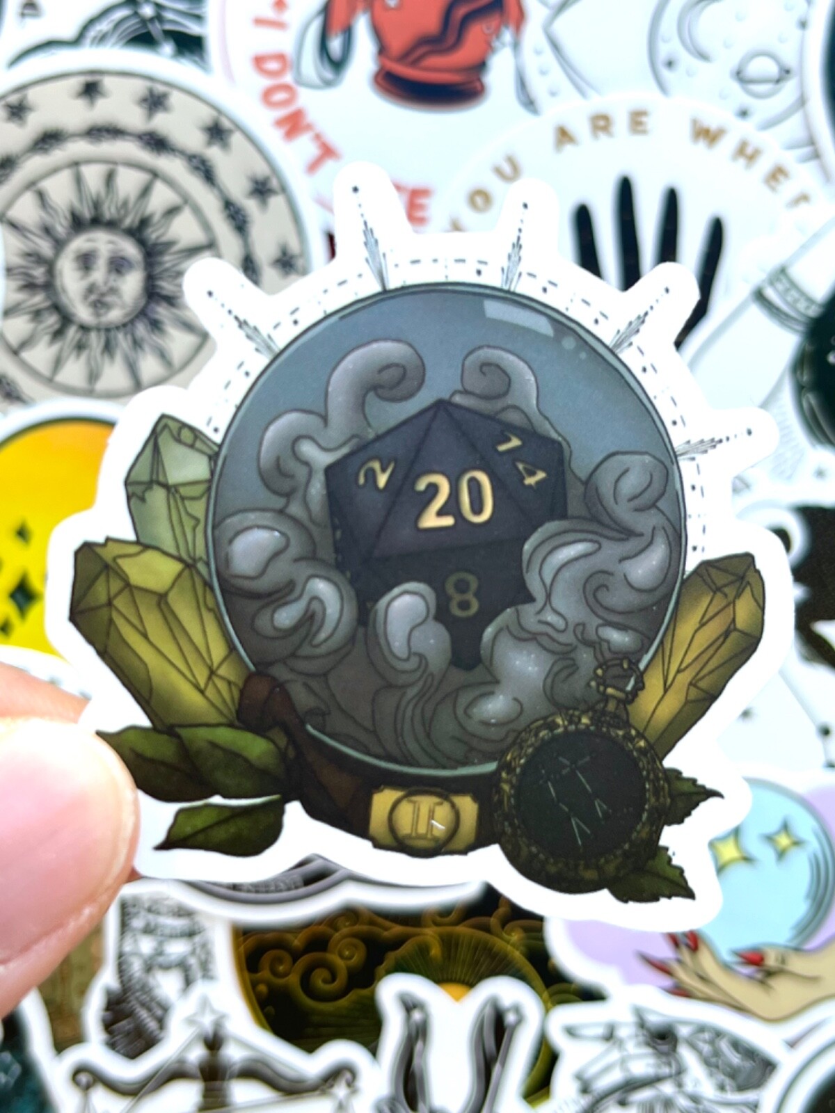 5-50 pcs Gothic Zodiac Stickers, Retro Astrology Tarot Horoscope Laptop Decals