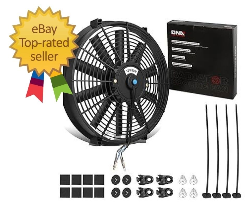 14" High Performance Slim Electric Radiator Cooling Fan + Mount Kit