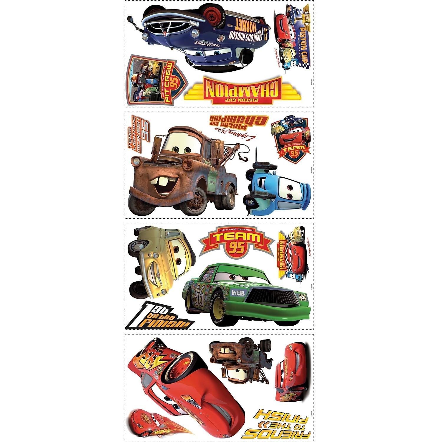 Disney Pixar Cars Piston Cup Champs Peel & Stick Wall Decals , RMK1518GM