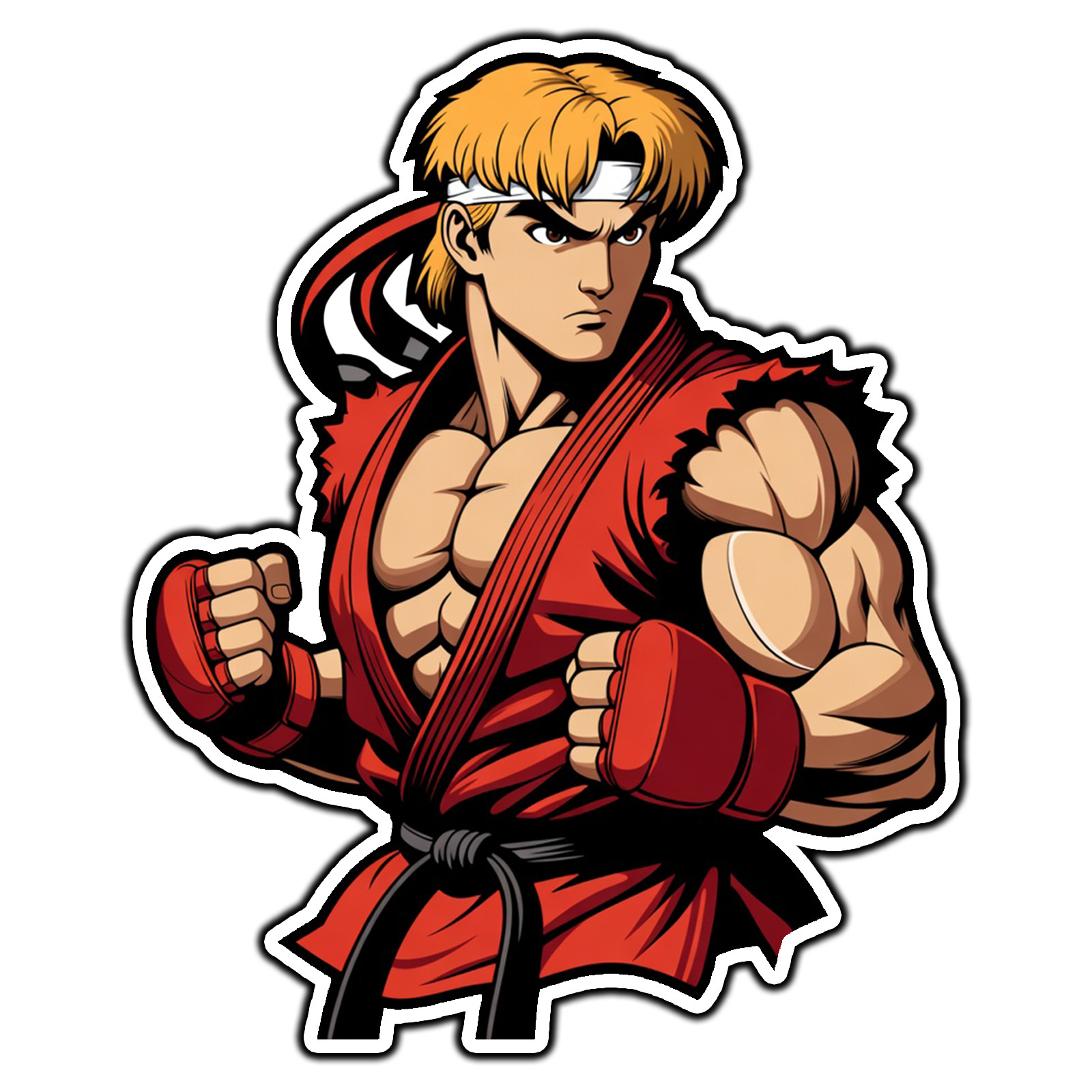 Ken Masters #2 Street Fighter Retro Sticker Waterproof Vinyl Decal Die-Cut