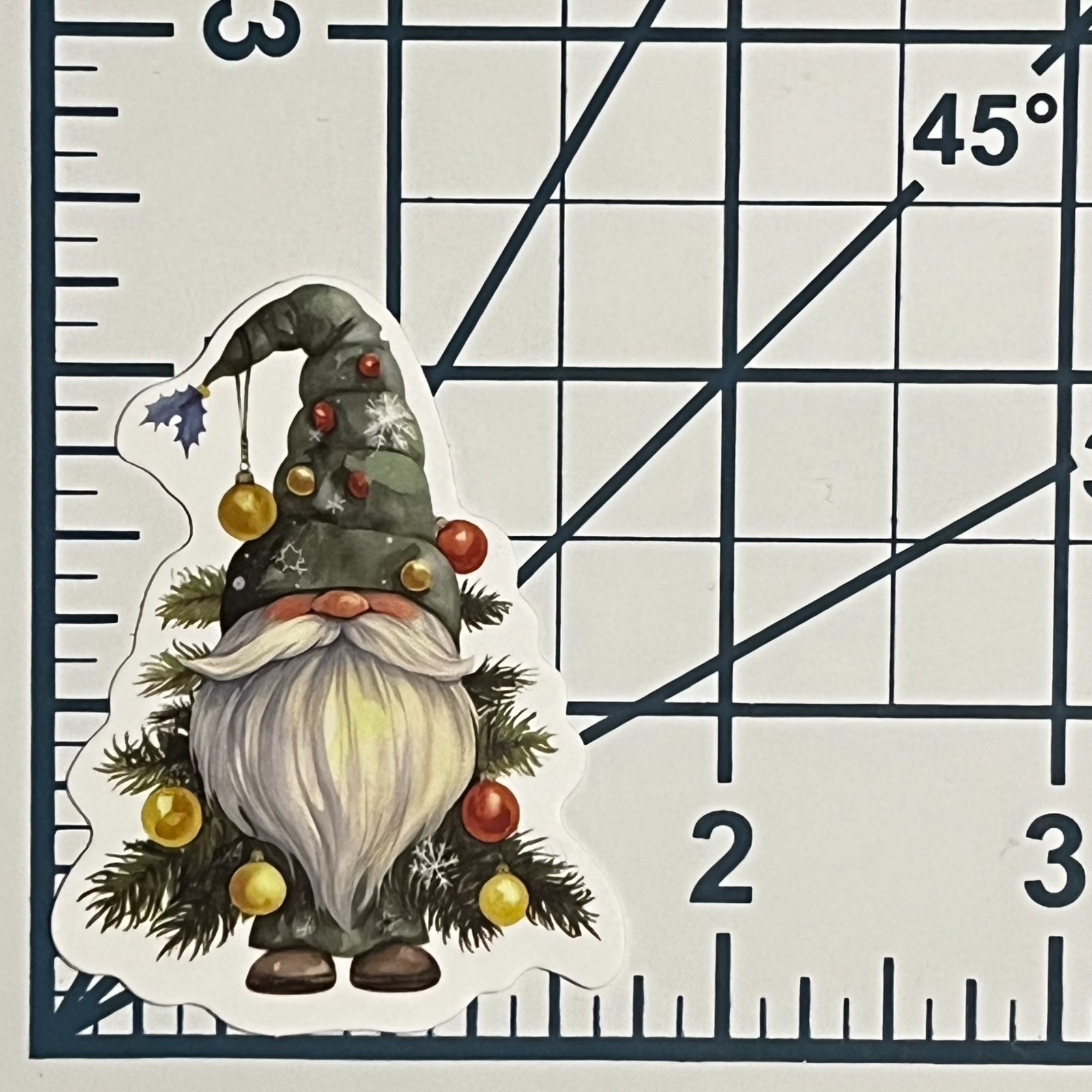 Christmas Tree Gnome Sticker Holiday Ornaments Vinyl Die Cut Scrapbooking