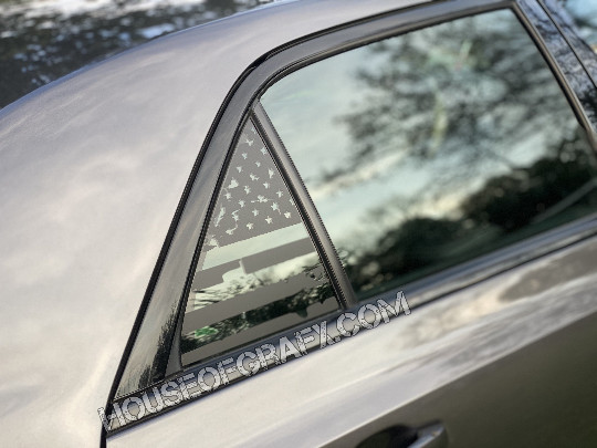 Distressed flag quarter panel window decal fits any model 2015-2020 Chrysler 300