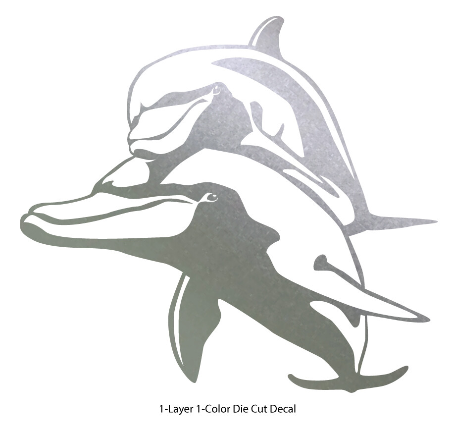 Sea Life – Dolphins 1 – Diver Car Truck Bumper Die Cut Decal Sticker