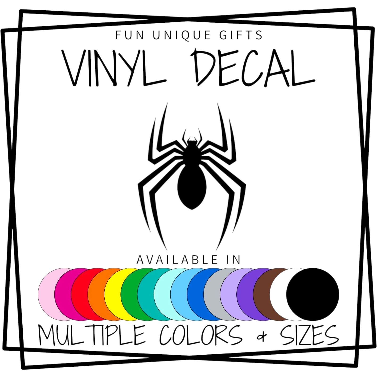 Spider Vinyl Decal Sticker -Multiple Colors & Sizes- FREE SHIPPING