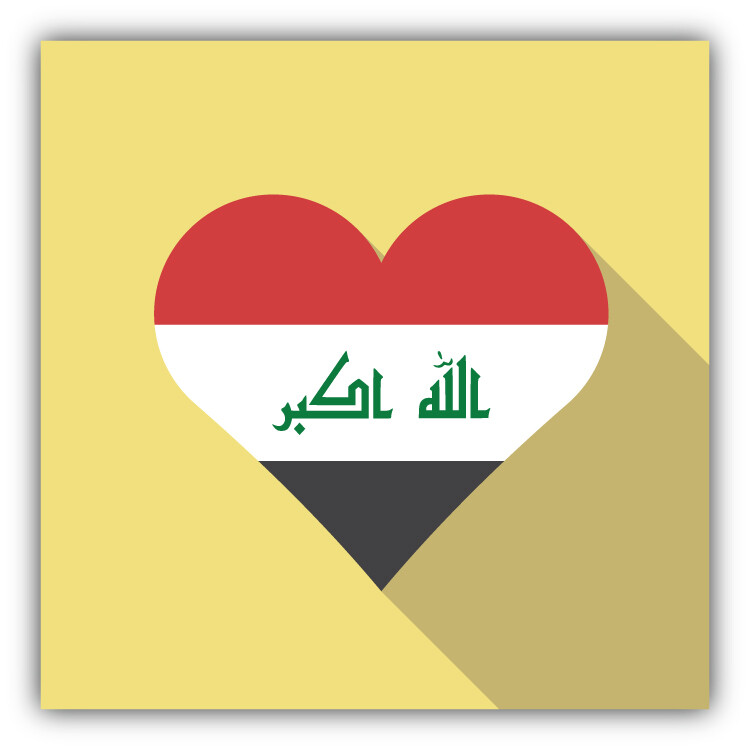 Iraq Heart Flag Car Bumper Sticker Decal