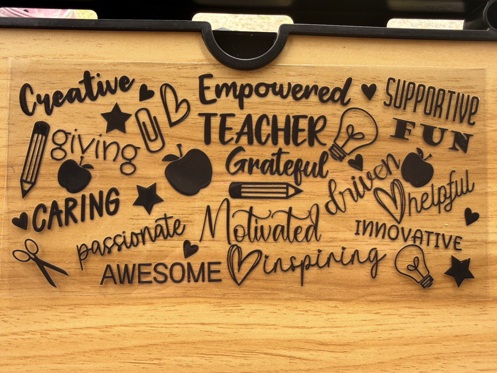 Teacher Inspirational Decorative Wood Sign Plaque Rectangle Brown/Black