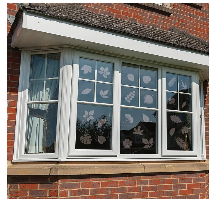 Window Decals for Bird Strikes,52 Pieces Large Leaf Shape anti Collision Window