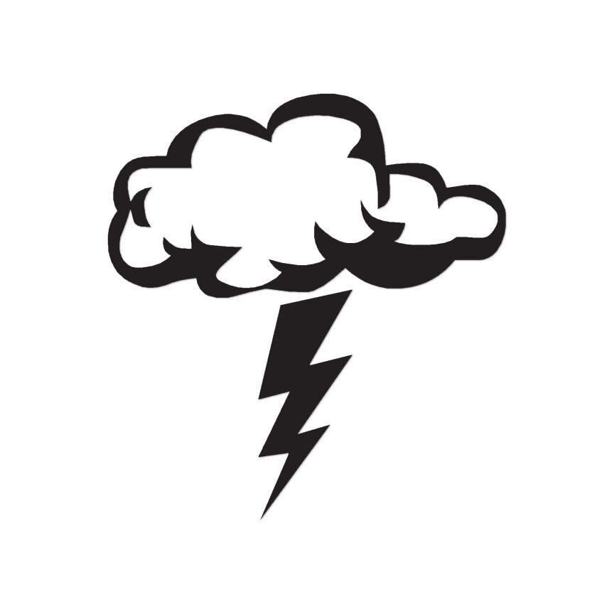 Storm Cloud Lightning Bolt – Vinyl Decal – Multiple Color & Sizes – ebn1399