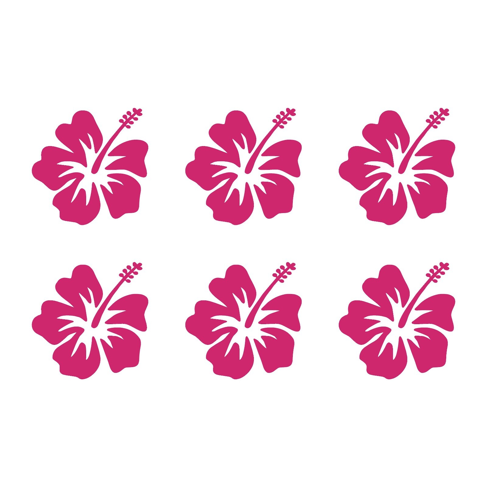 Hawaiian Hibiscus Flower Vinyl Decals Phone Laptop Small Stickers Set of 6
