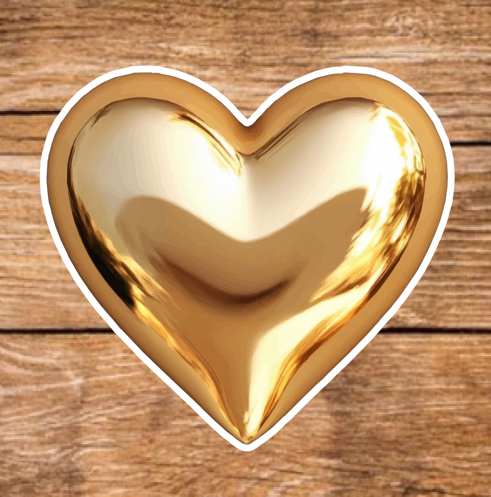 Heart (10 Sticker Set) 2in, Waterproof, Glossy Finish Vinyl.