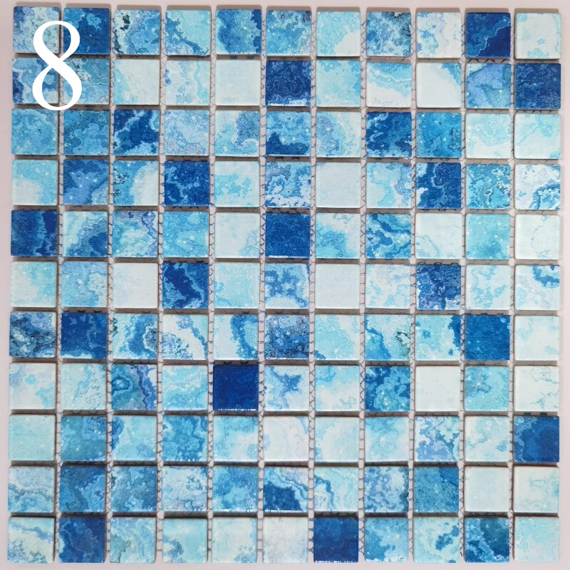1pcs Self-adhesive Glass Mosaic Tile Sticker Retro Wall Background Decor Sticker