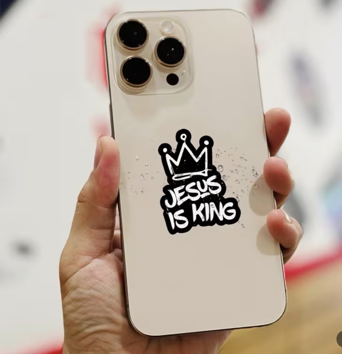 3 PACK – JESUS IS KING CROWN 2” VINYL DECAL STICKER GOD CHRISTIAN FAITH SET LOT