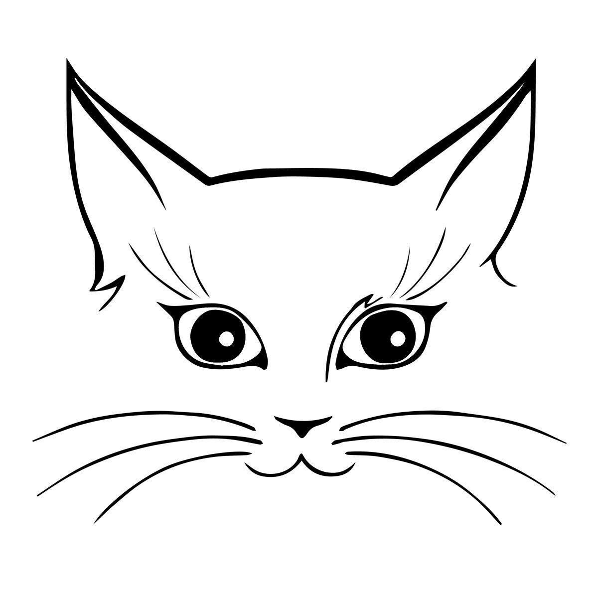1pcs Cat Face Stickers Window Vinyl Truck Laptop Car Motorcycle Bumper Decal