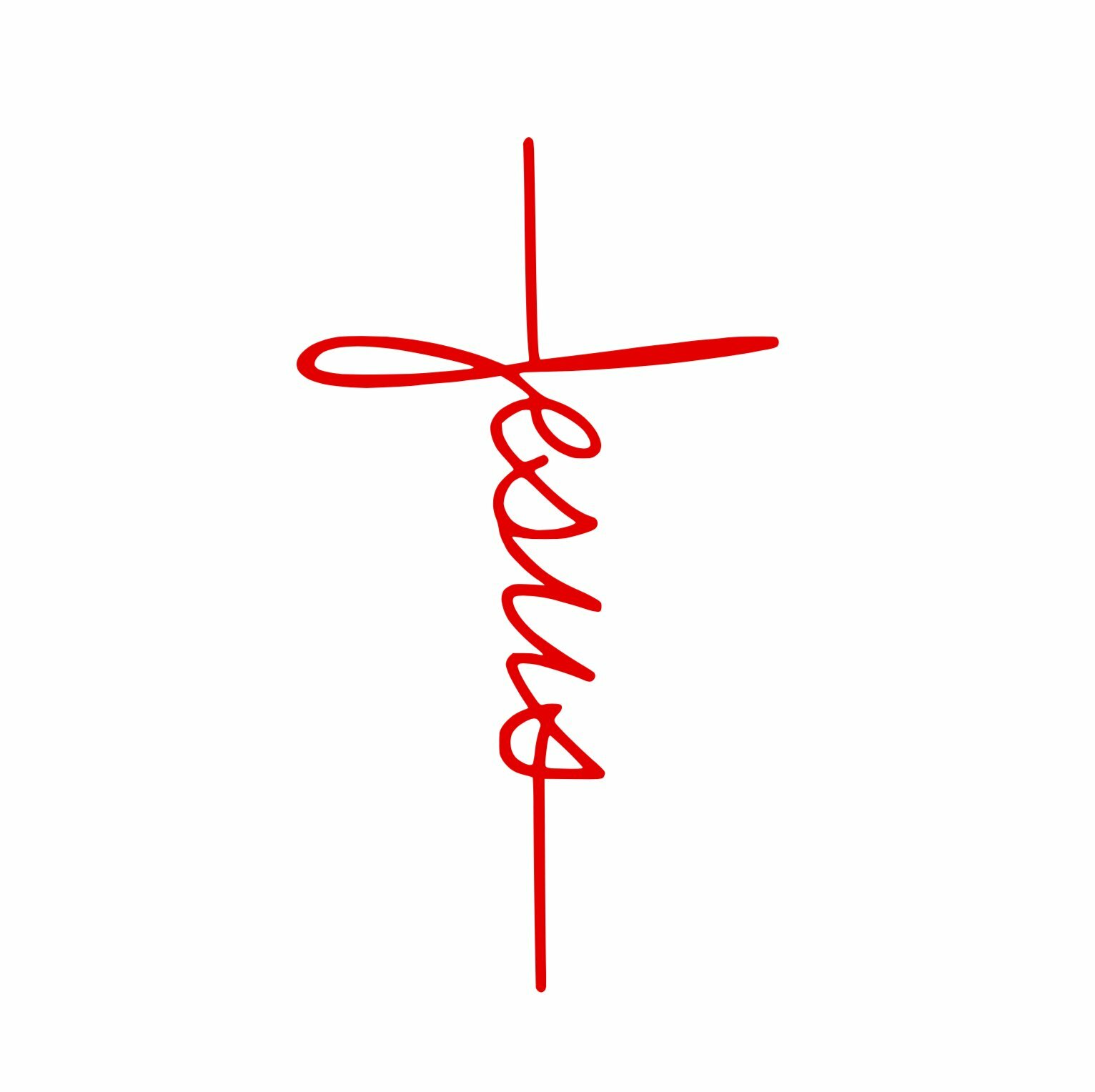Jesus Cross writing -Decal Logo Sticker