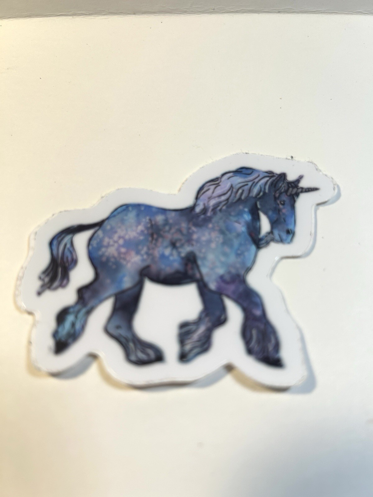 Galaxy Unicorn Vinyl Sticker – Cosmic Watercolor Horse Decal, Fantasy Art
