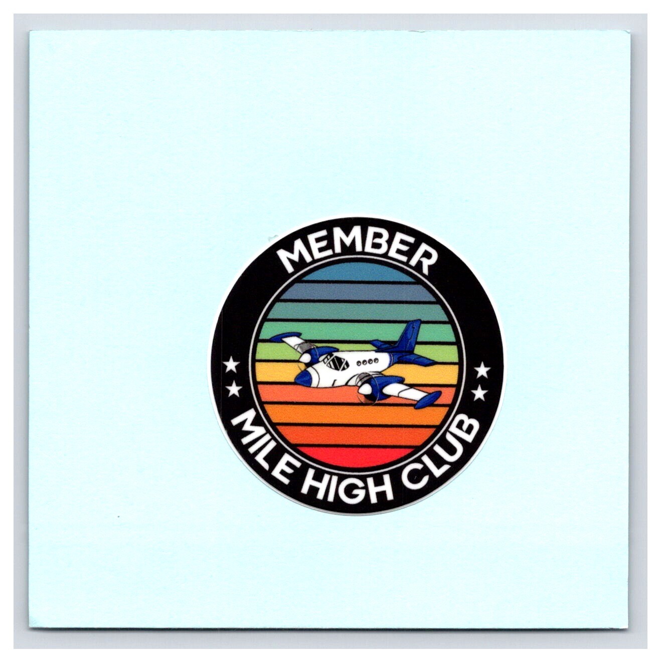 Sticker: Aviation – Member Mile High Club – Twin – Round