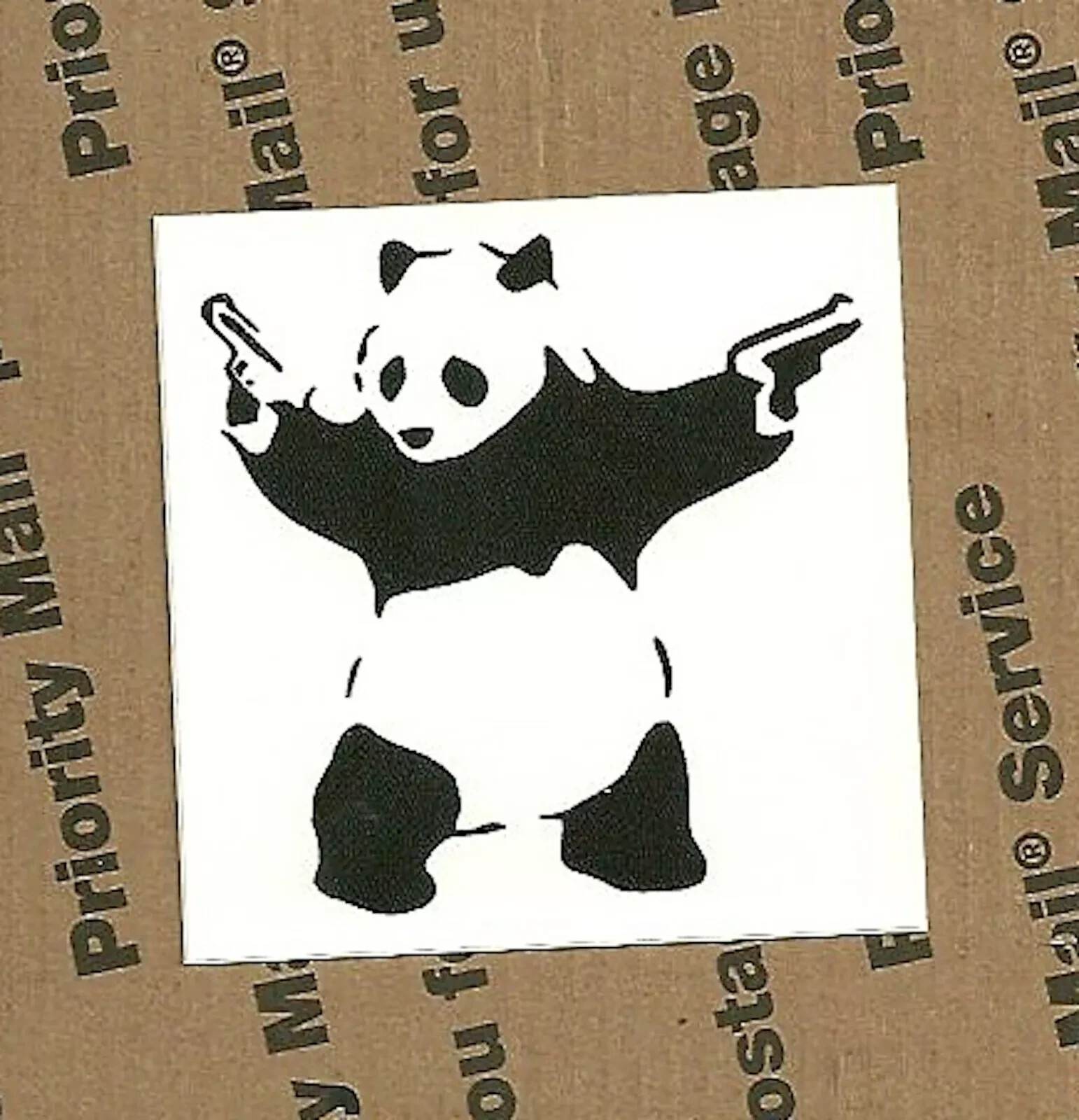 PANDA WITH GUNS GRAFFITI BANKSY ART VINYL DECAL STICKER