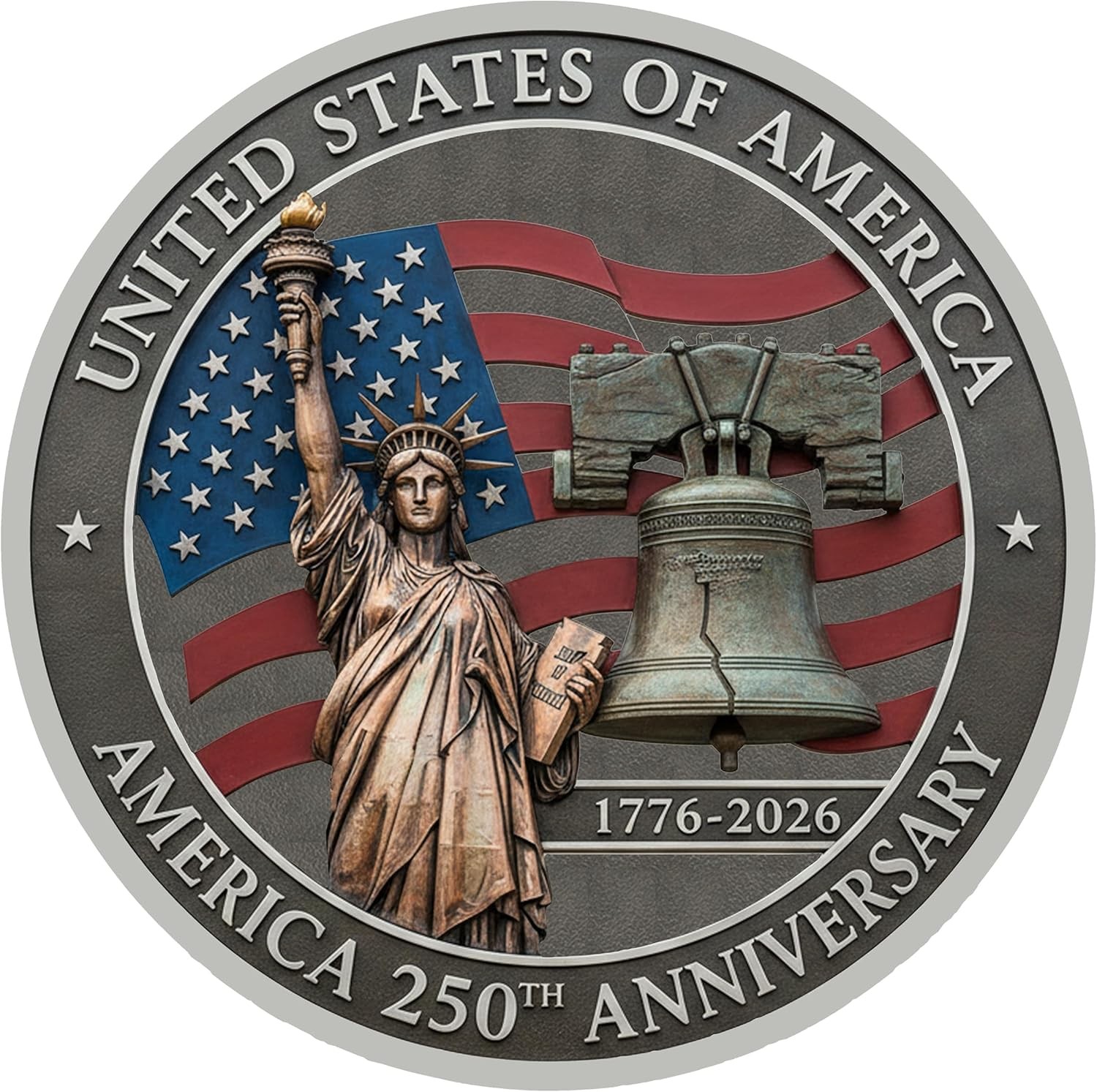 250th Anniversary USA Flag Sticker Bumper Car Decal Patriotic American United St