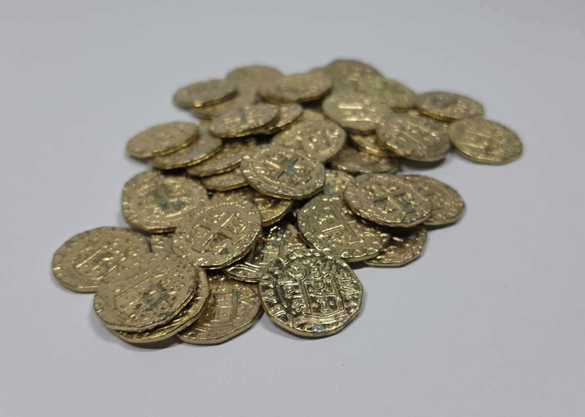 Dread Pirate Board Game 50 Metal Gold Coins Replacement Set Treasure Tokens