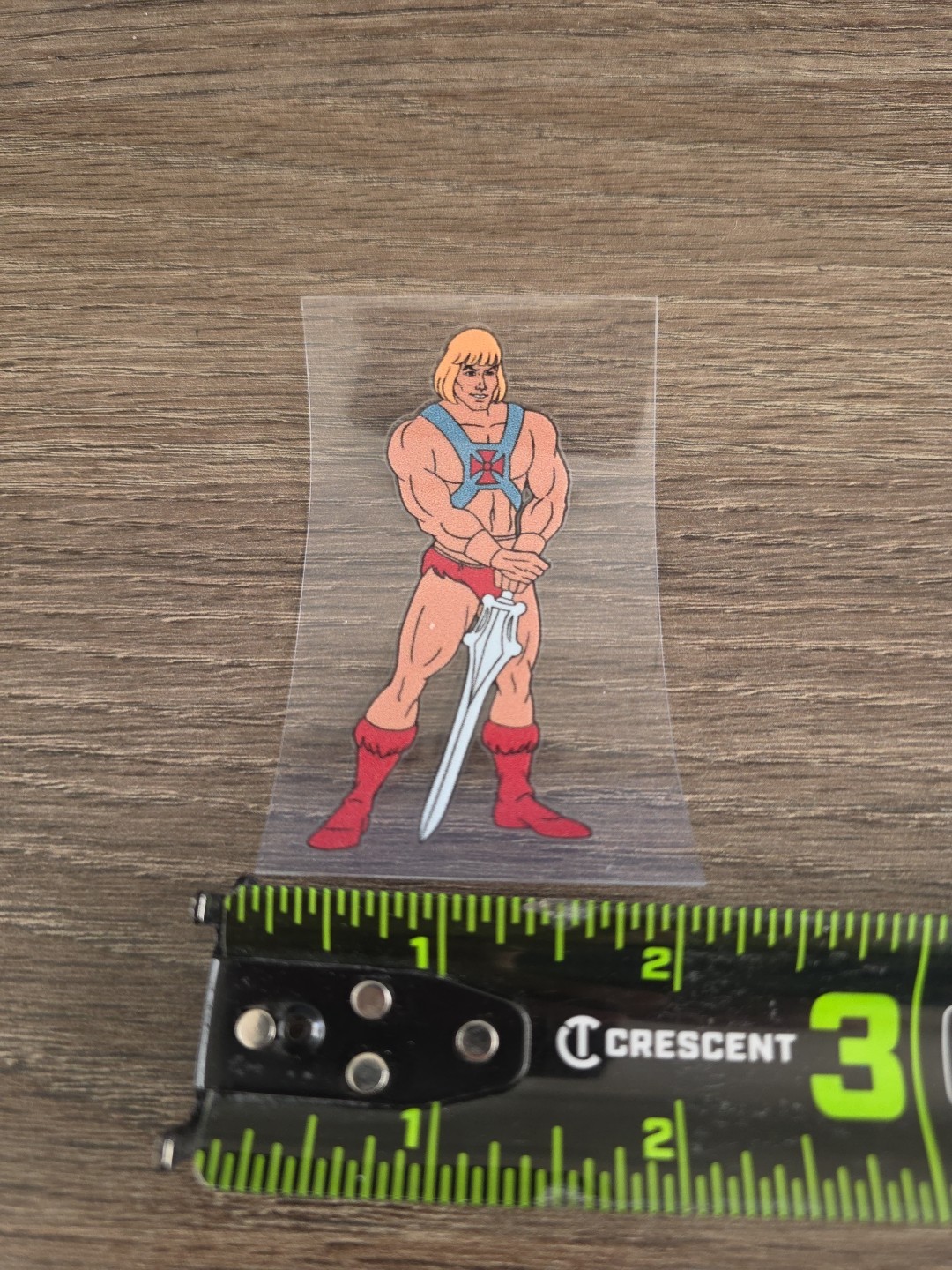 He Man Retro Cartoon Vintage UV DTF Raised Decal Sticker Waterproof 2inx 3in