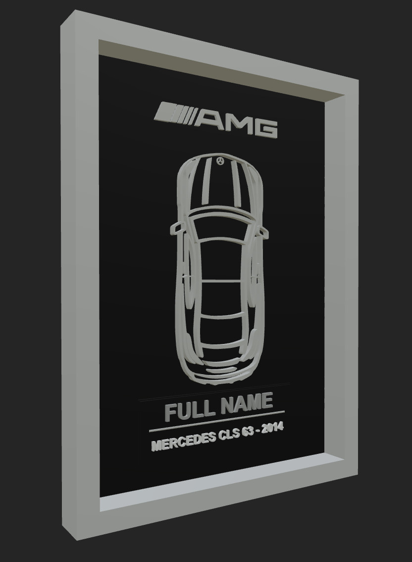 Personalized Mercedes Wall Art | Custom Car Frame | AMG Car Enthusiast Gift